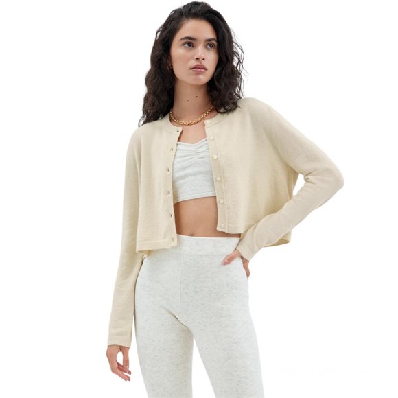 Aritzia Sweaters - Aritzia Wilfred Sicily Crewneck Cardigan in Birch Size XXS